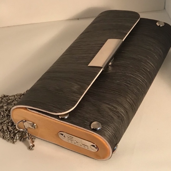 SOL Design Made from Vinyl Flooring Clutch Crossbody Purse - Picture 2 of 3